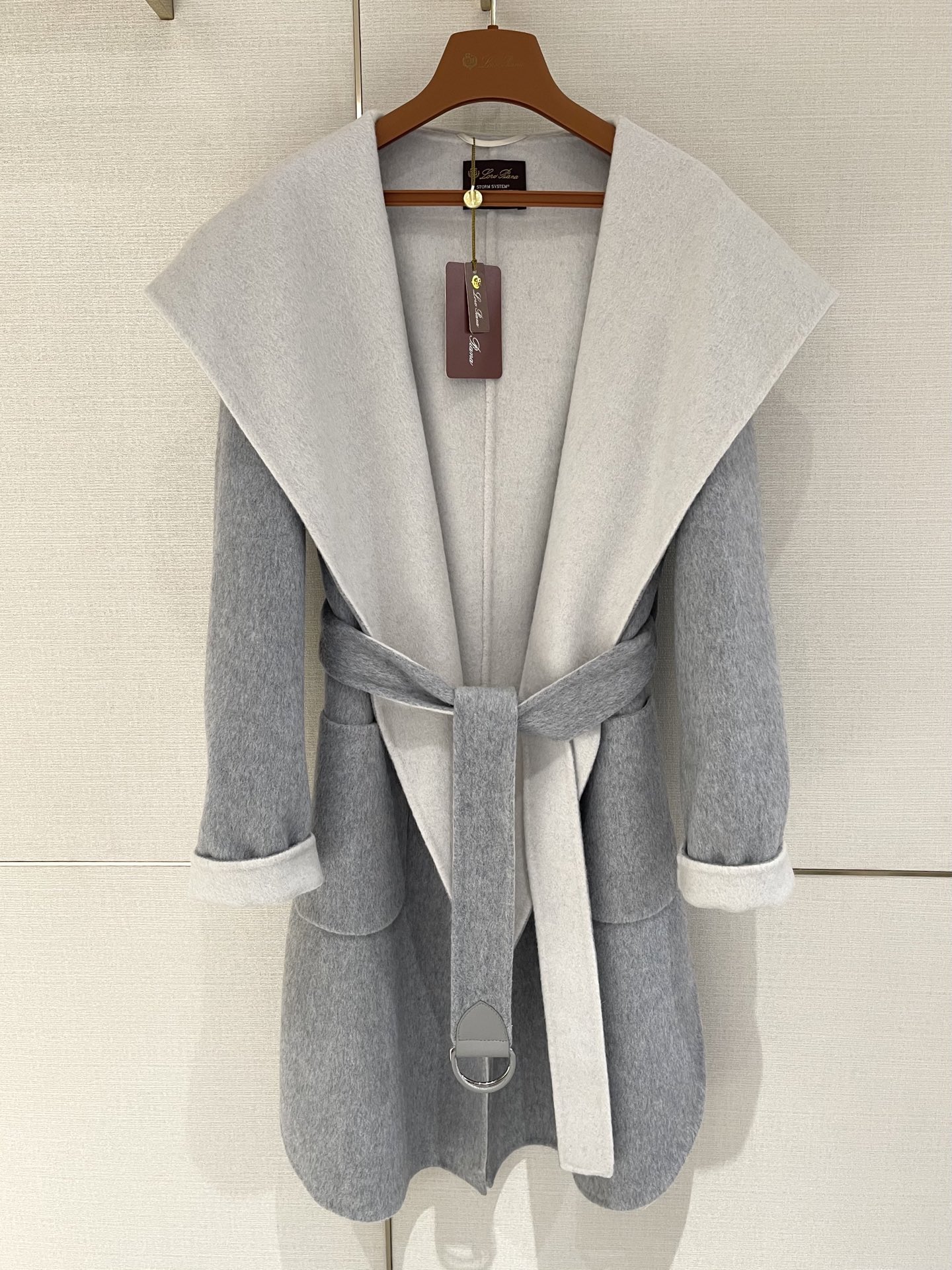 Loro Piana cashmere and wool overcoat , casual, stylish, grey 