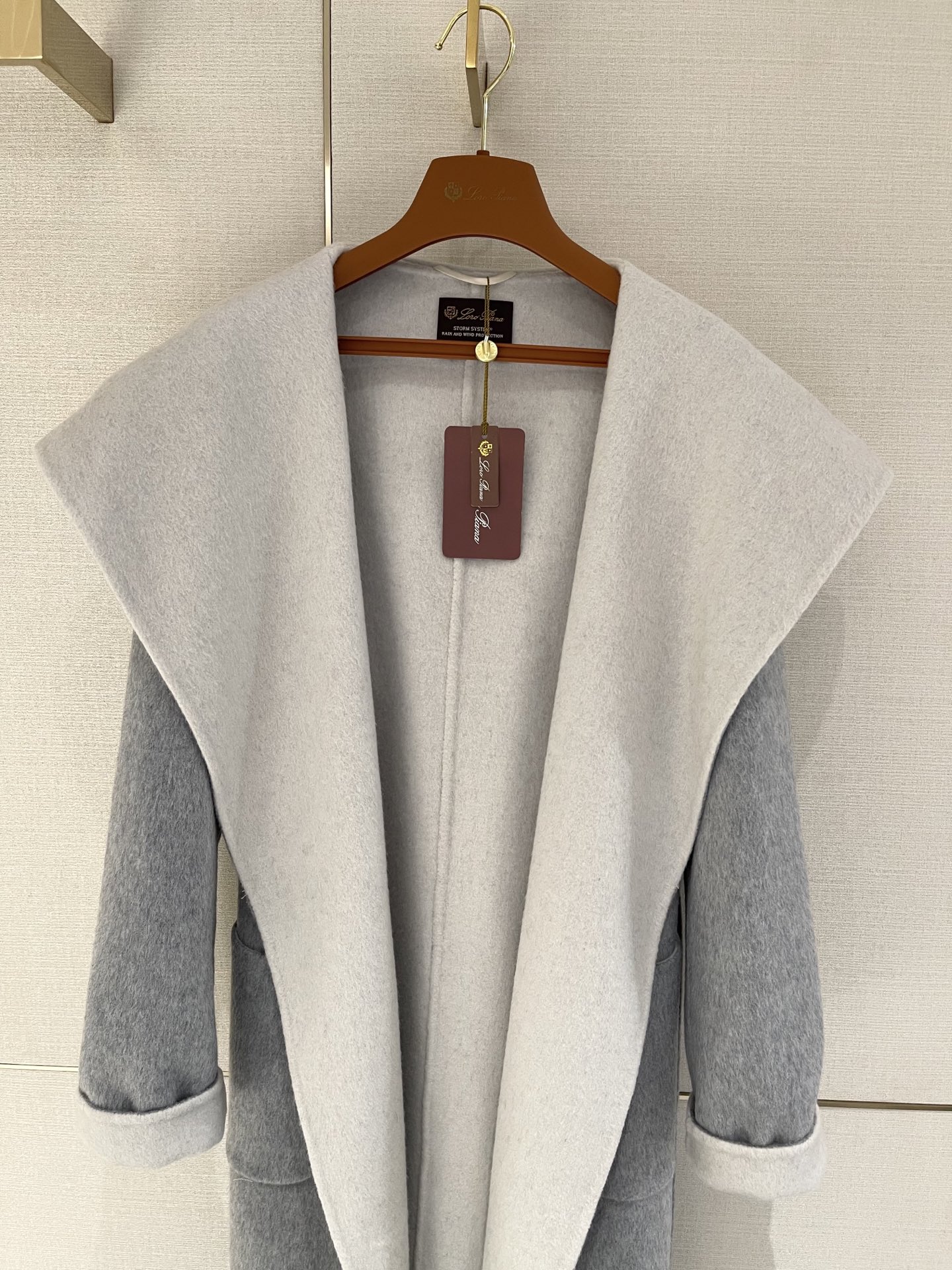 Loro Piana cashmere and wool overcoat , casual, stylish, grey 