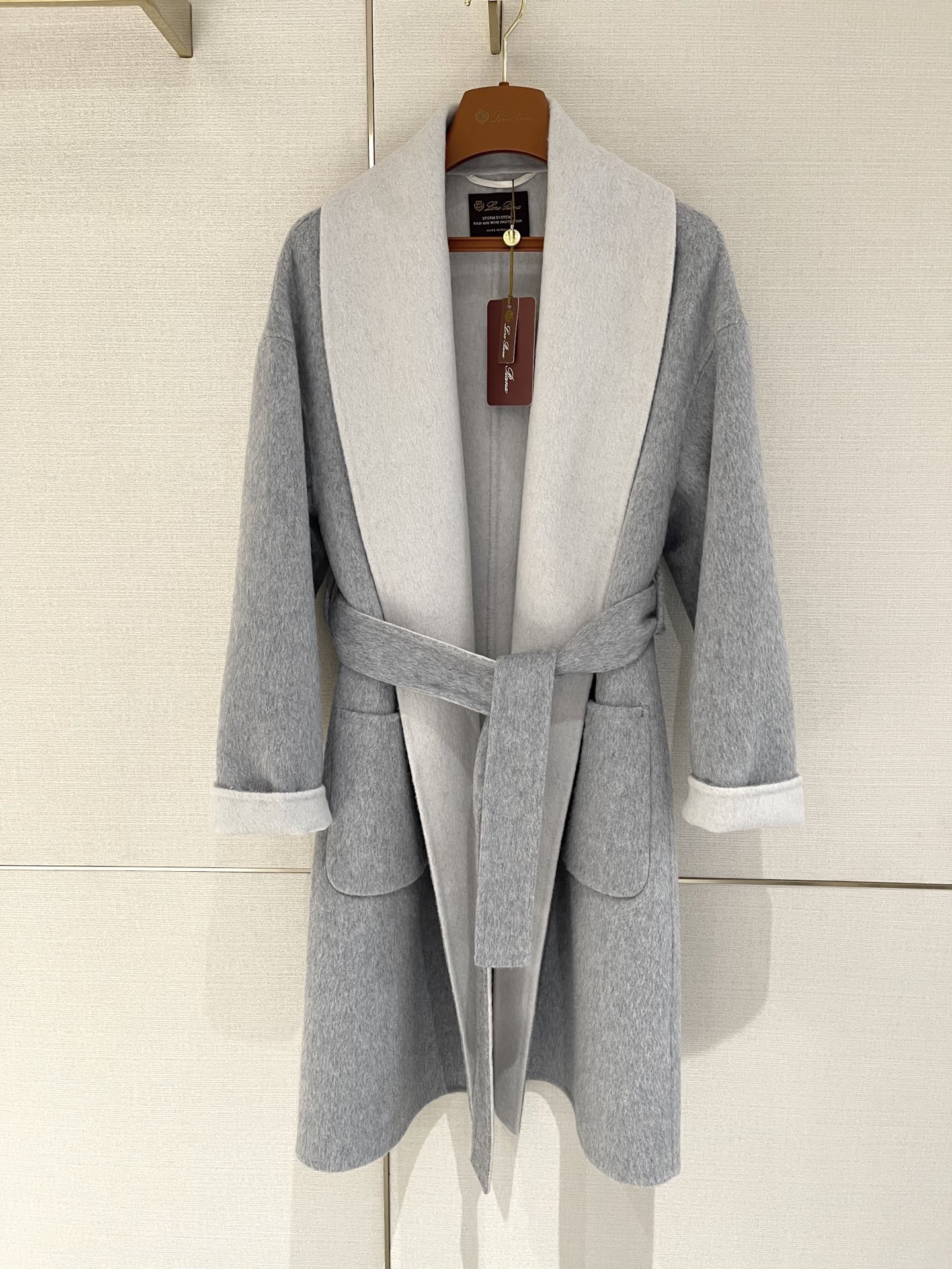 Loro Piana cashmere and wool overcoat , casual, stylish, grey 