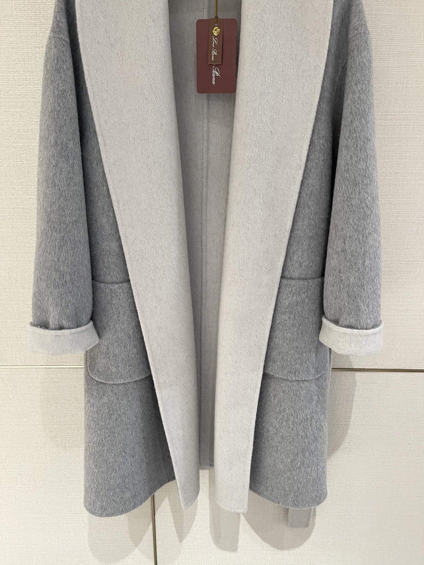 Loro Piana cashmere and wool overcoat , casual, stylish, grey 
