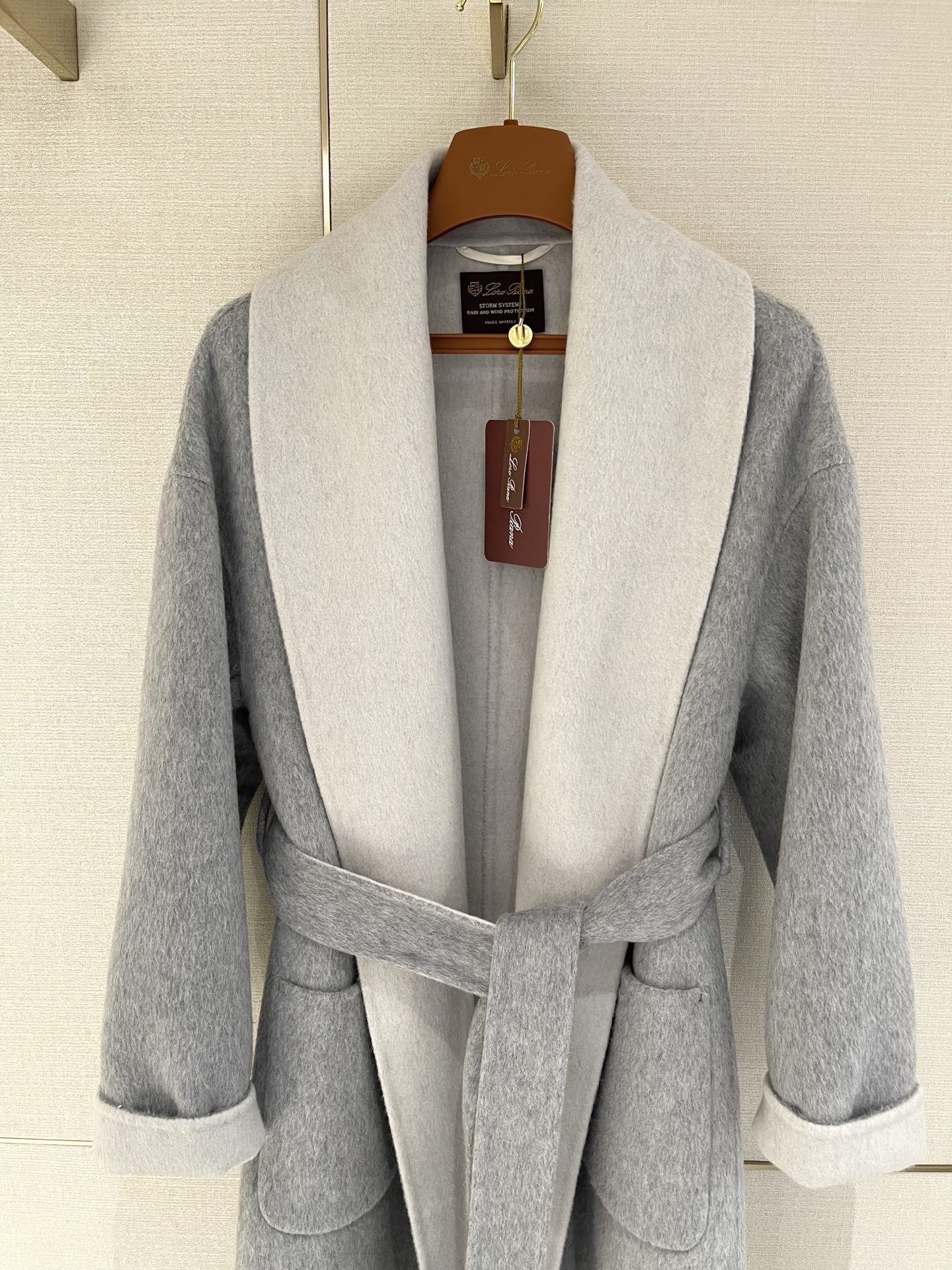 Loro Piana cashmere and wool overcoat , casual, stylish, grey 