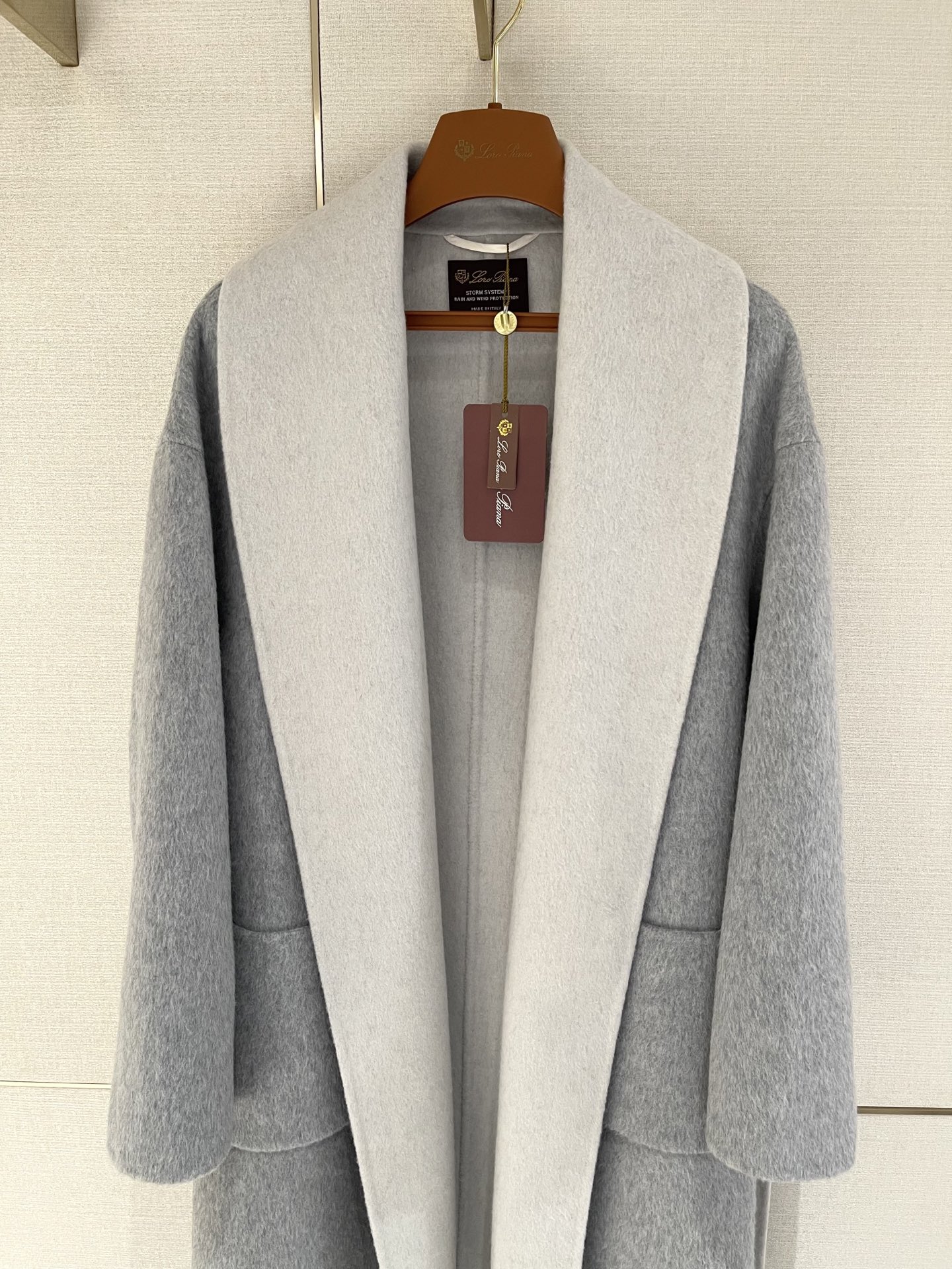 Loro Piana cashmere and wool overcoat , casual, stylish, grey 