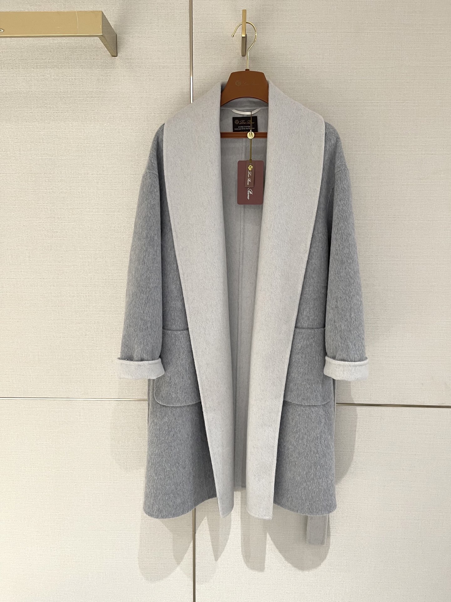 Loro Piana cashmere and wool overcoat , casual, stylish, grey 