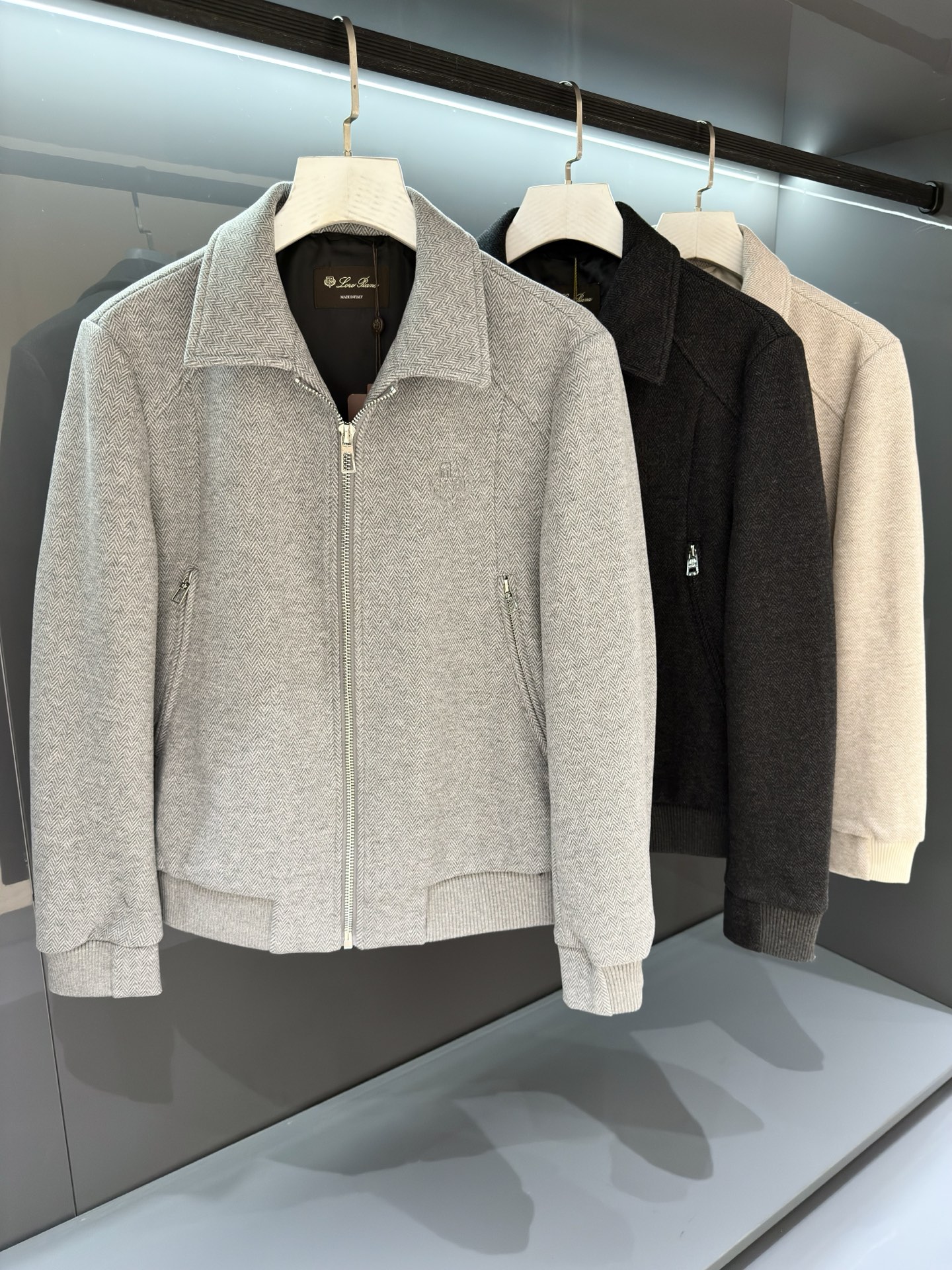 Loro Piana Men'sjacket Autumn/Winter Skiing Series Wool Collar Zipper Jacket