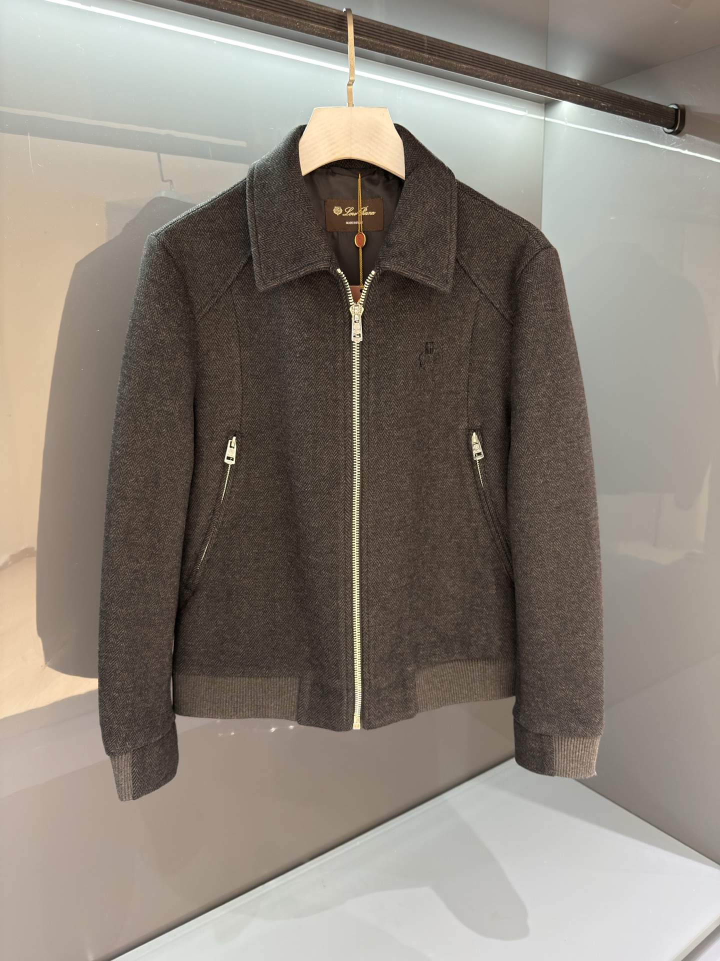 Loro Piana Men'sjacket Autumn/Winter Skiing Series Wool Collar Zipper Jacket