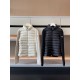 Moncler Horizontal stripe hooded lightweight down jacket
