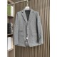 Zegna New autumn and winter knitted herringbone suit, Dark grey