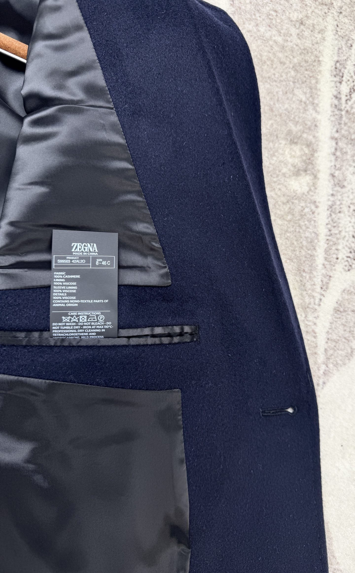 Zegna men's cashmere coat,Mid-length 