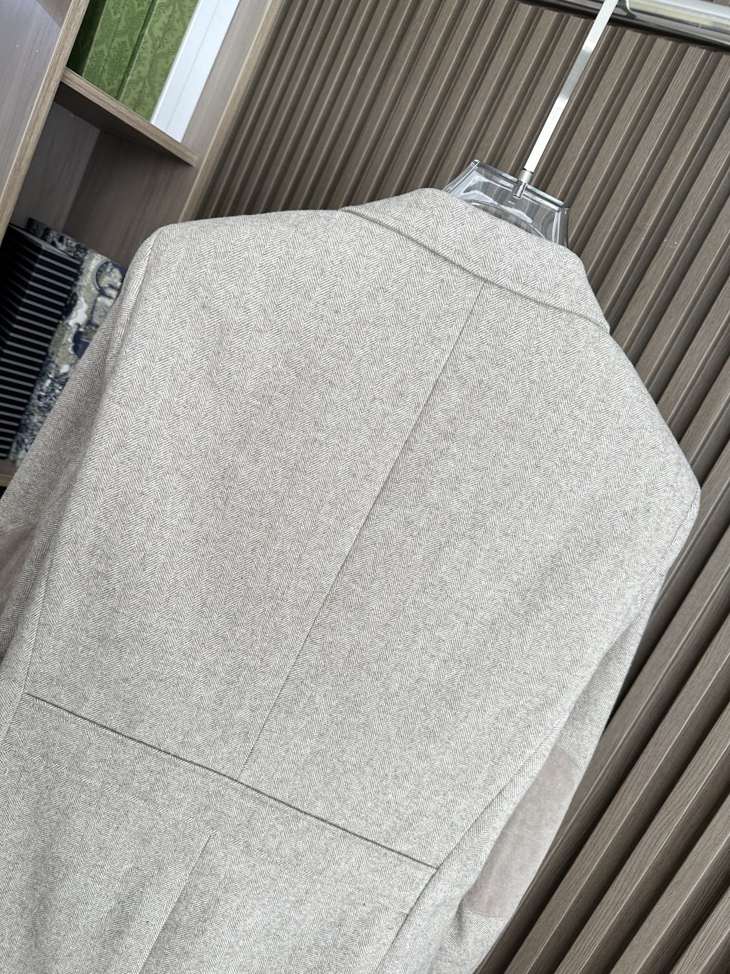 Zegna New autumn and winter knitted herringbone suit, light grey