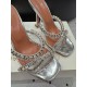 Amina Muaddi 2025FW Gigi Slipper 95 Silver Mirror And White Crystals Amina Muaddi 2025FW Gigi Slipper 95 Silver Mirror And White Crystals