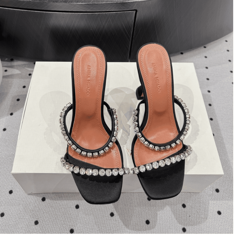 Amina Muaddi 2025FW Gigi Slipper 95 Black