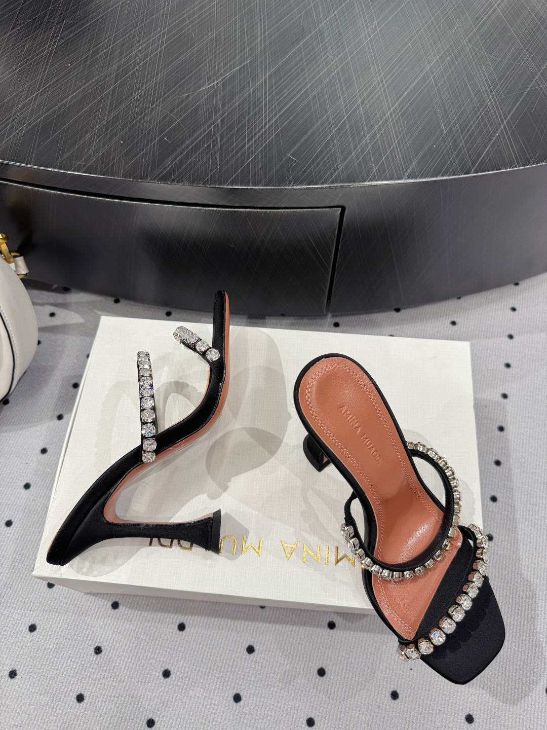 Amina Muaddi 2025FW Gigi Slipper 95 Black