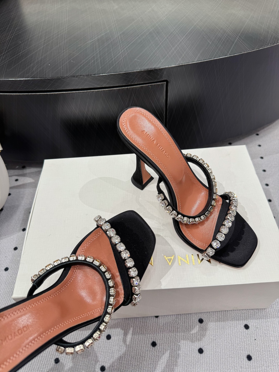 Amina Muaddi 2025FW Gigi Slipper 95 Black