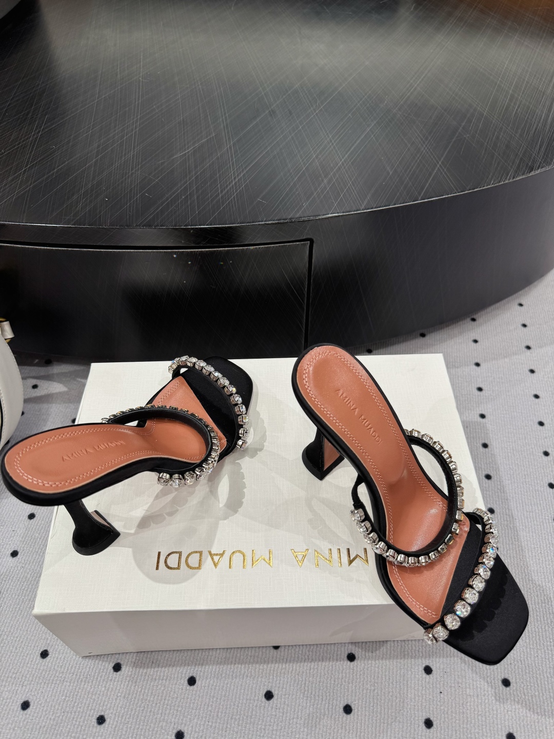 Amina Muaddi 2025FW Gigi Slipper 95 Black