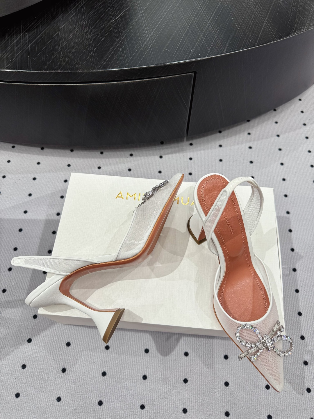 Amina Muaddi Rosie Sling White Amina Muaddi Rosie Sling White