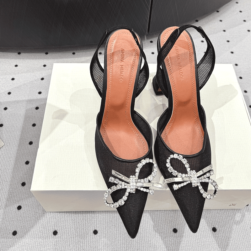 Amina Muaddi Rosie Sling Black