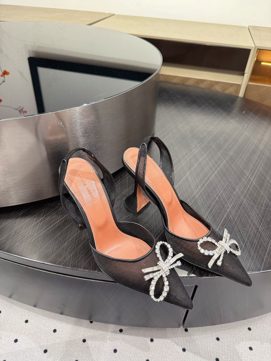 Amina Muaddi Rosie Sling Black