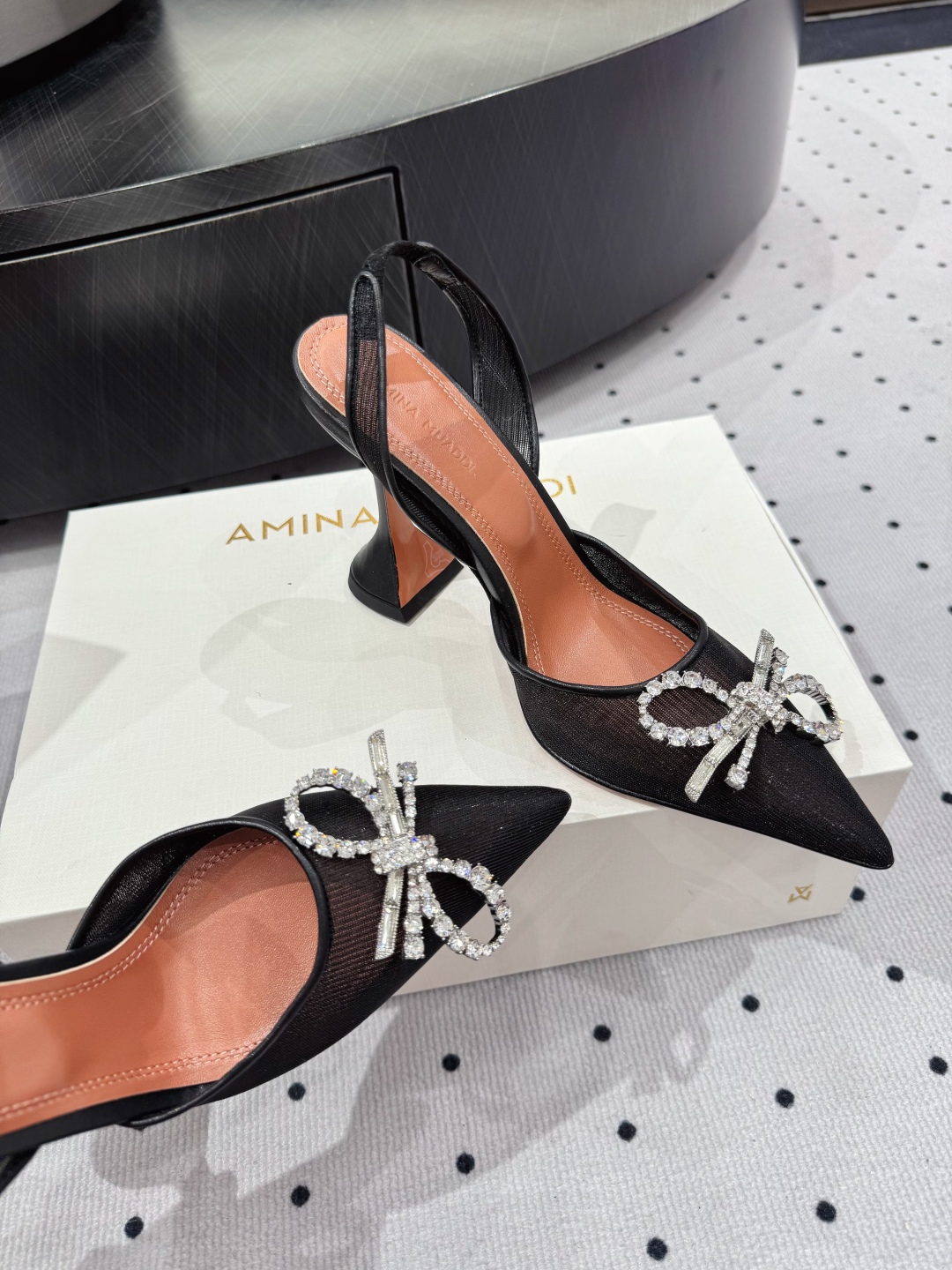 Amina Muaddi Rosie Sling Black Amina Muaddi Rosie Sling Black