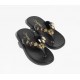 CHANEL 2025 SPRING-SUMMER Flats Slipper THONGS Lambskin & Metal Black CHANEL 2025 SPRING-SUMMER Flats Slipper THONGS Lambskin & Metal Black