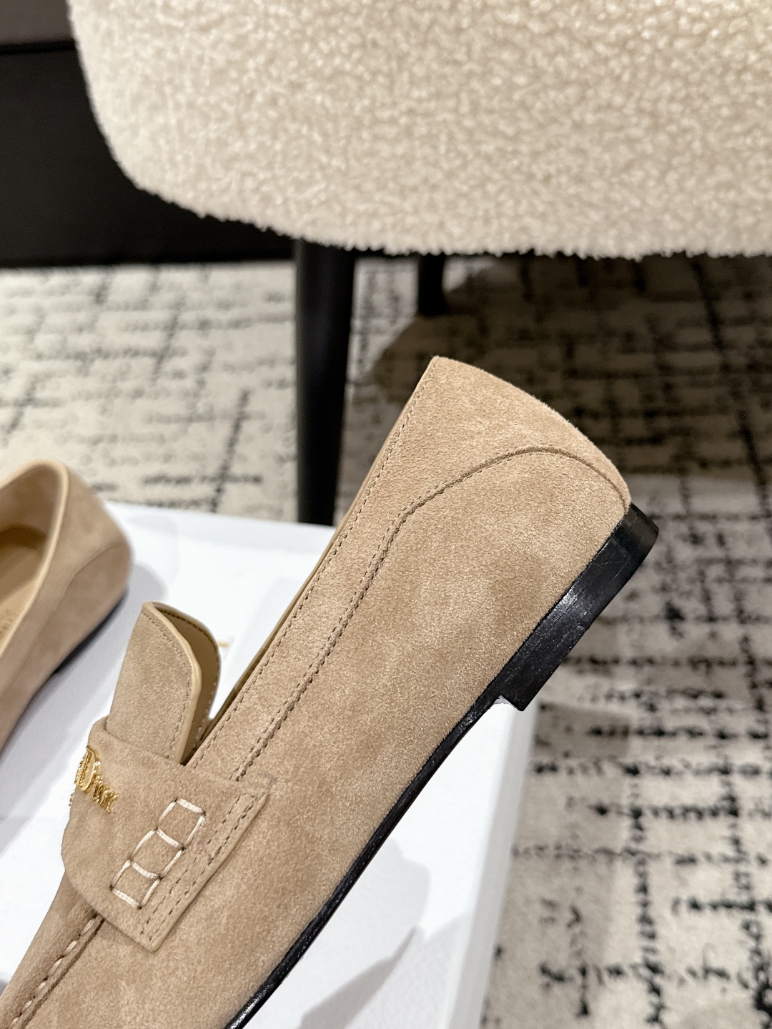 CHRISTIAN DIOR Boy Loafer Rope Beige Suede Calfskin