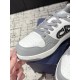 CHRISTIAN DIOR  B57 Dribble Low-Top Sneaker,Gray and White Smooth Calfskin with Beige and Black Dior Oblique Jacquard
