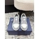 CHRISTIAN DIOR  B57 Dribble Low-Top Sneaker,Gray and White Smooth Calfskin with Beige and Black Dior Oblique Jacquard