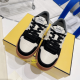 FENDI Match Men's Black Suede Low Top Shoes FENDI Match Men's Black Suede Low Top Shoes