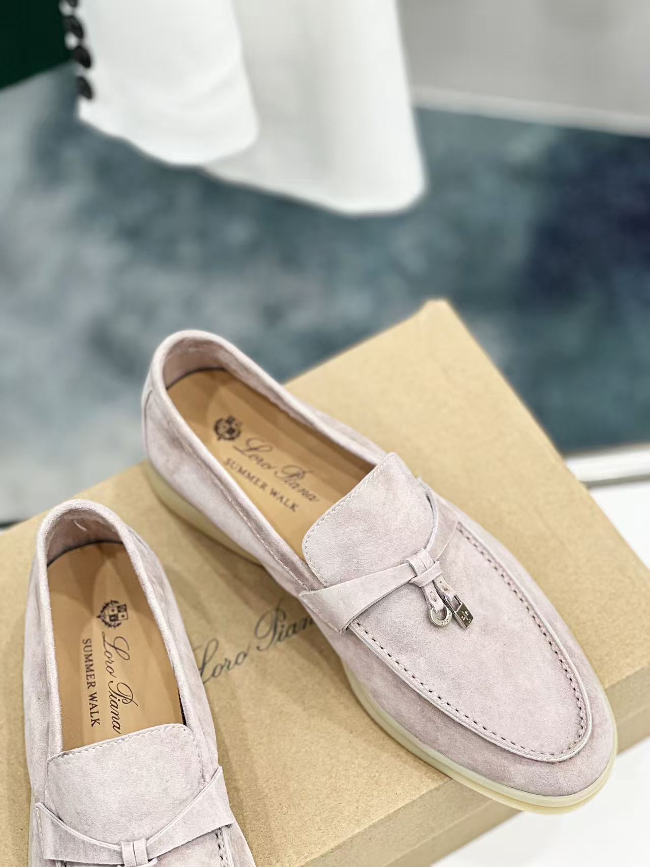 Loro Piana Summer Charms Walk Loafer  Suede