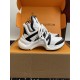LOUIS VUITTON ARCHLIGHT SNEAKER IN WHITE MIX BLACK EMBOSSED CALFSKIN 101058