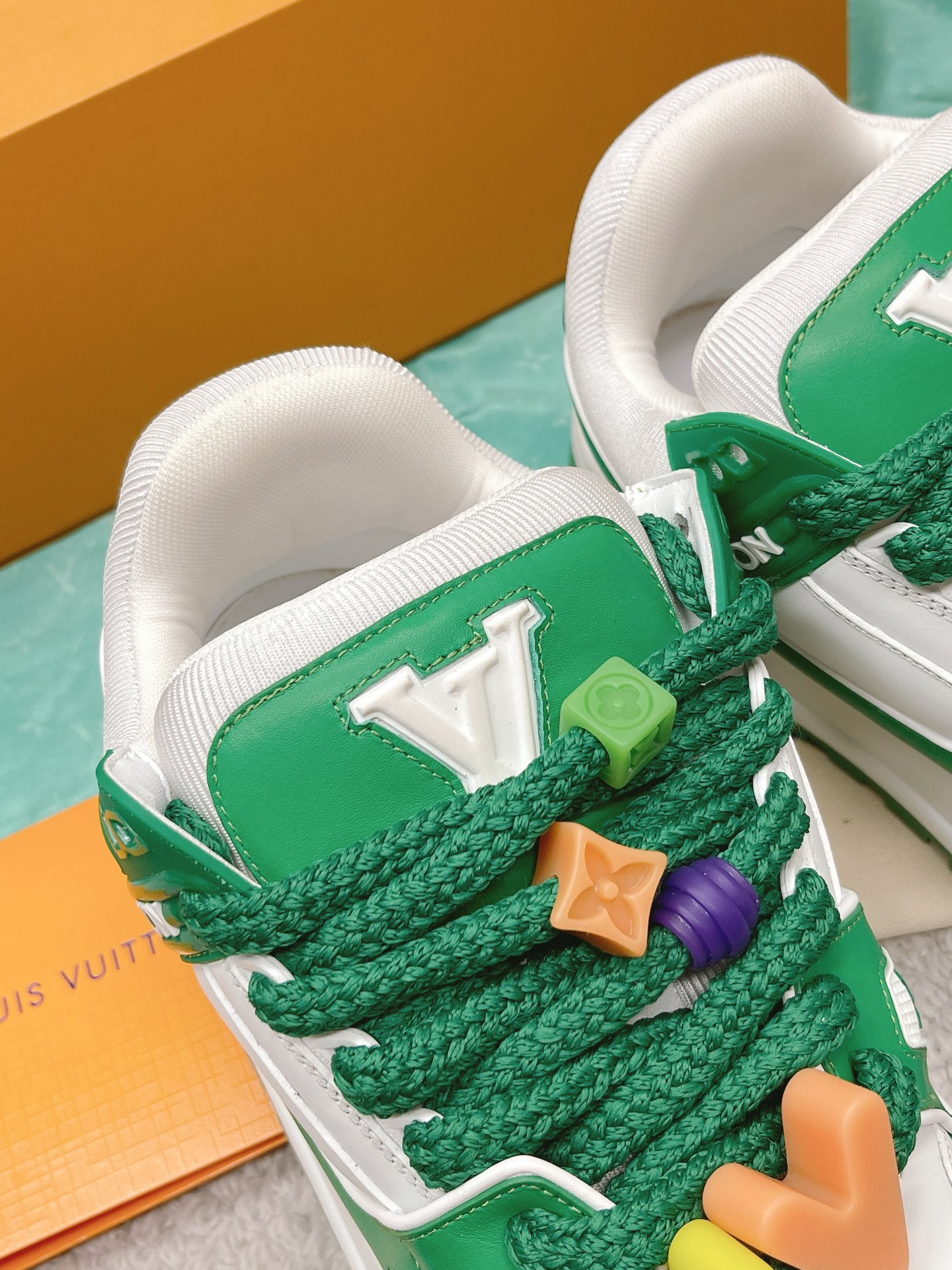 LOUIS VUITTON LV TRAINER MAXI SNEAKER GREEN WHITE VIRGIL ABLOH