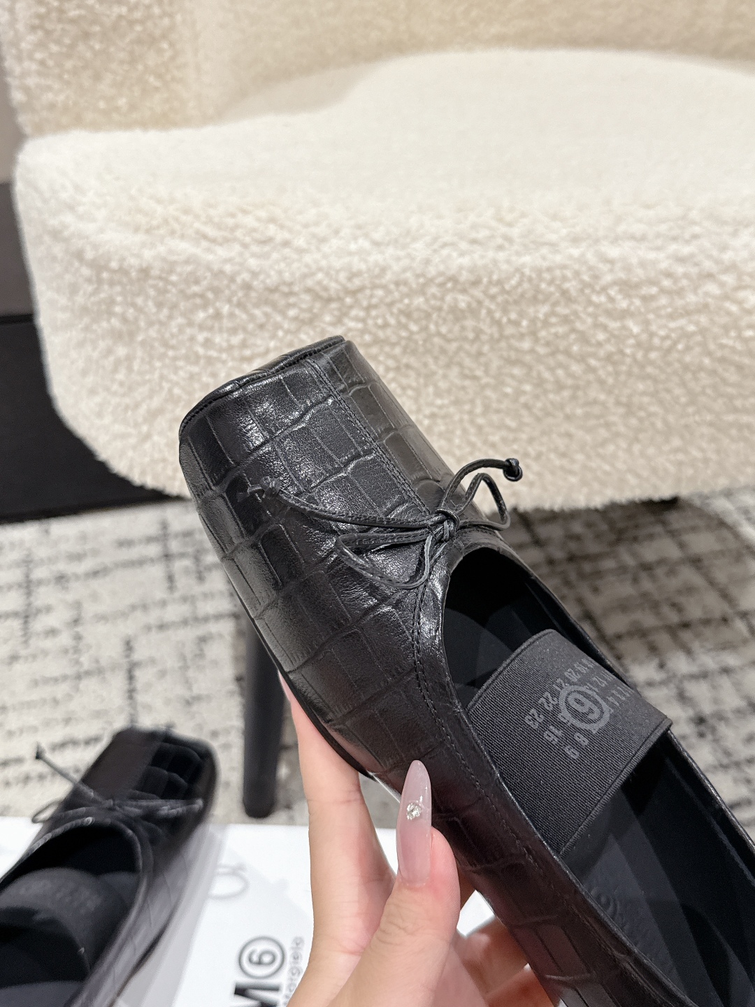 Maison Margiela Numeric square-toe ballerinas Flats,Black