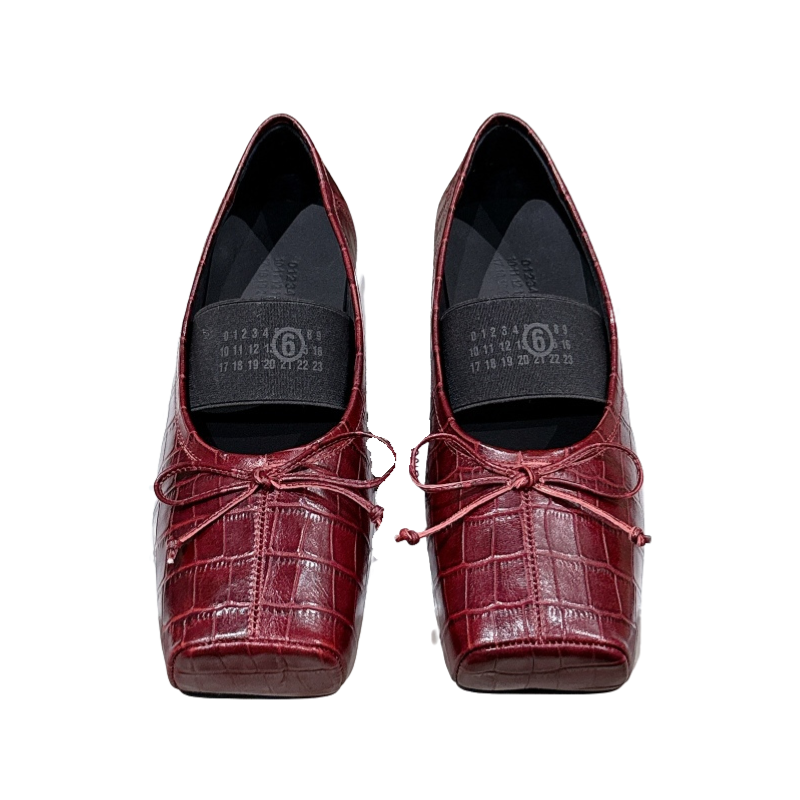 Maison Margiela Numeric square-toe ballerinas Flats,Red