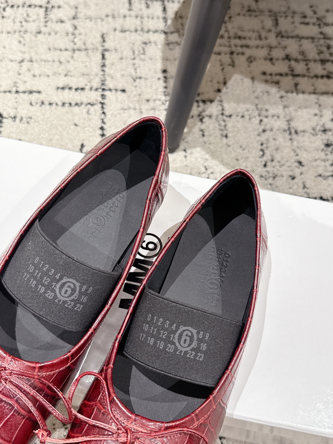 Maison Margiela Numeric square-toe ballerinas Flats,Red