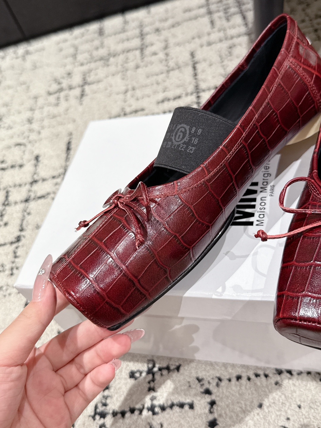 Maison Margiela Numeric square-toe ballerinas Flats,Red