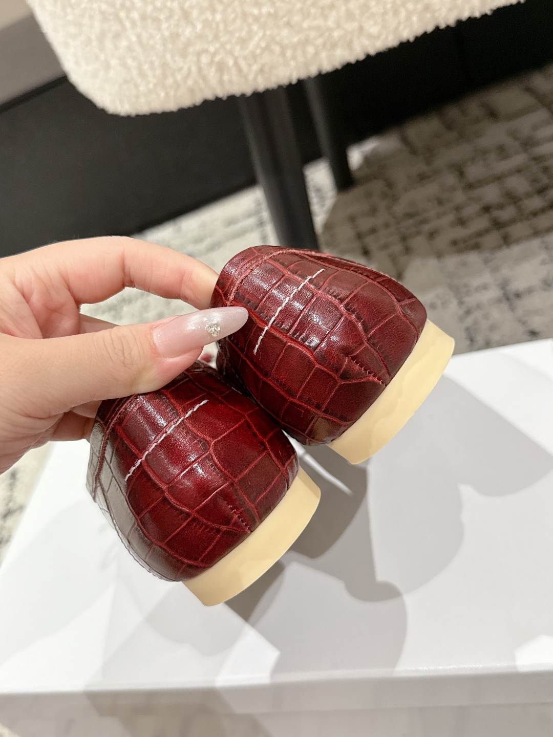 Maison Margiela Numeric square-toe ballerinas Flats,Red