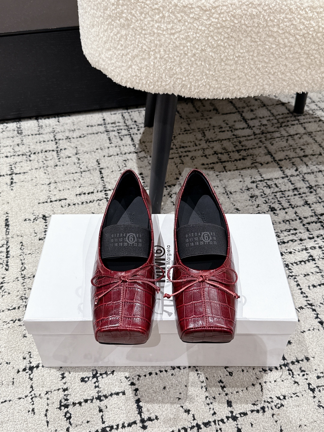 Maison Margiela Numeric square-toe ballerinas Flats,Red