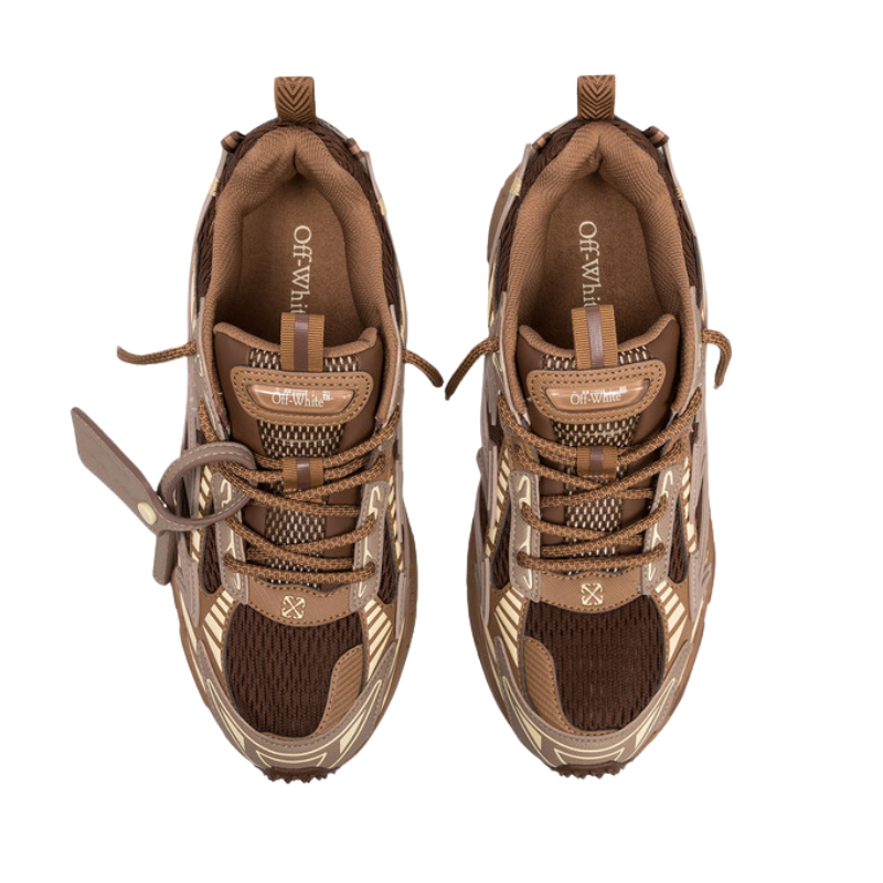 Off White Be Right Back Sneakers- DARK BROWN - CREAM