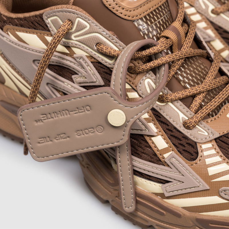 Off White Be Right Back Sneakers- DARK BROWN - CREAM