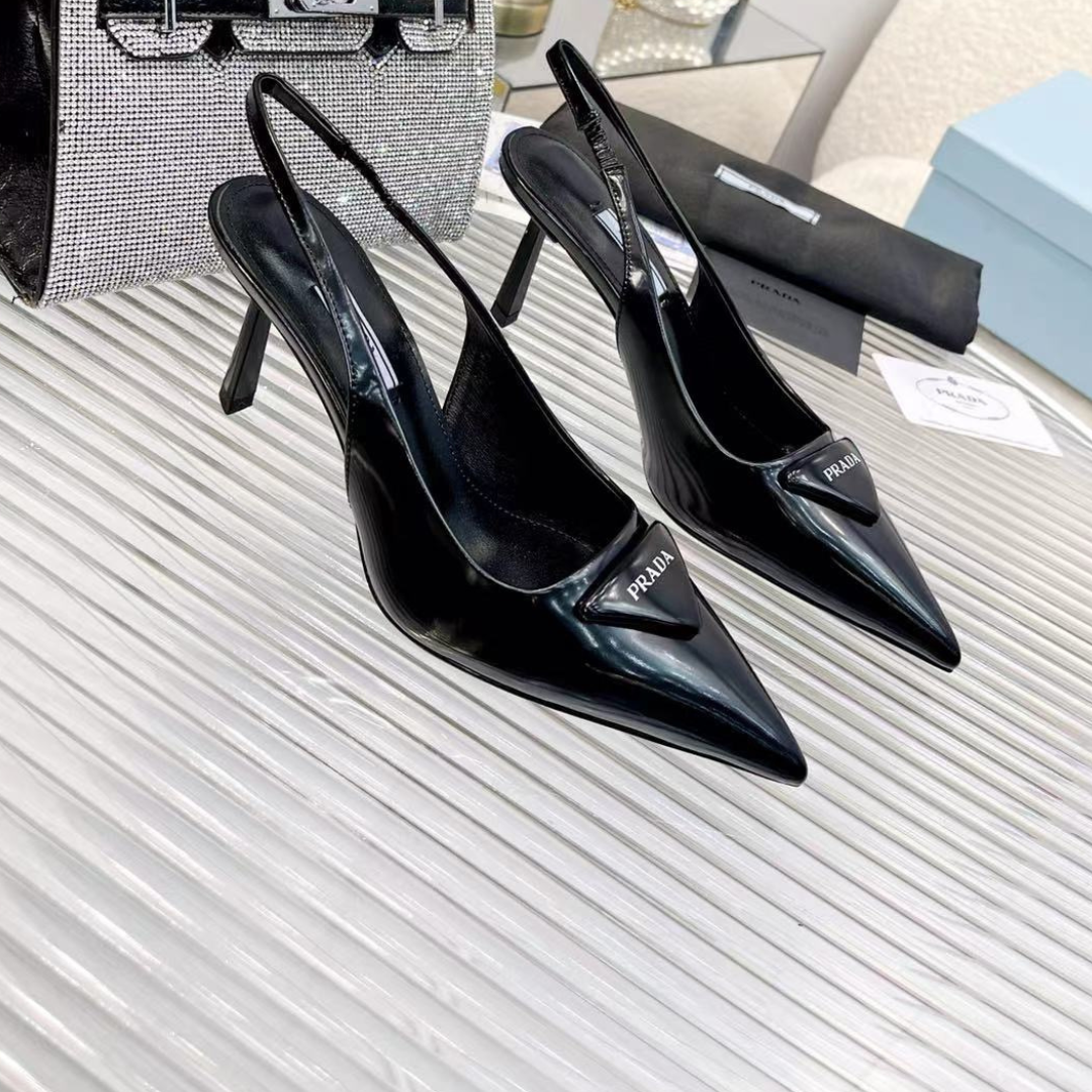 PRADA Satin Leather Back - Strap High - heeled Shoes PRADA Satin Leather Back - Strap High - heeled Shoes