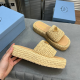 PRADA Natural Crochet flatform slides PRADA Natural Crochet flatform slides