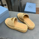 PRADA Natural Crochet flatform slides PRADA Natural Crochet flatform slides