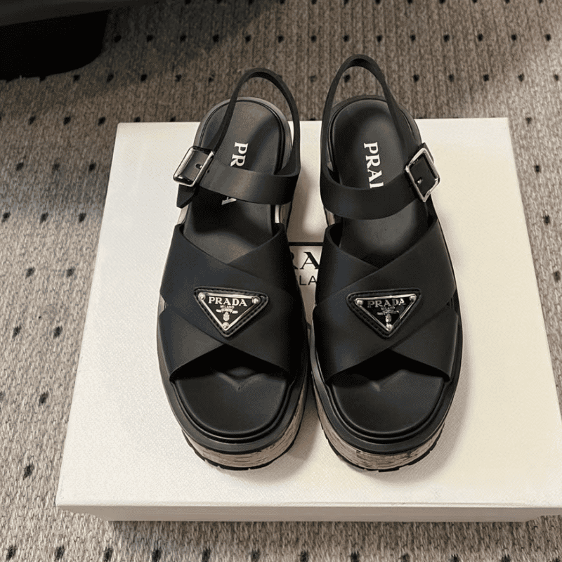 PRADA SNGG Platform Roman Sandals