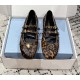 PRADA Printed leather ballerinas,Honey
