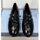 PRADA Women Nappa Leather Ballerinas In Black,Mary Jane Ballet Flats in Patent Leather