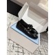 PRADA Women Nappa Leather Ballerinas In Black,Mary Jane Ballet Flats in Patent Leather