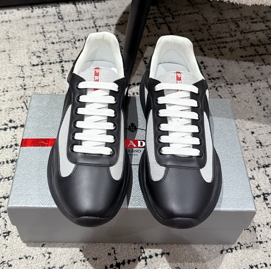 PRADA Soft Rubber Mesh Mens America's Cup Sneakers 
