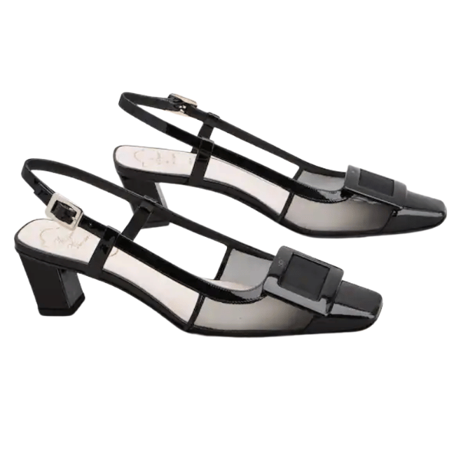 ROGER VIVIER Belle Vivier Slingback Pumps in mesh fabric