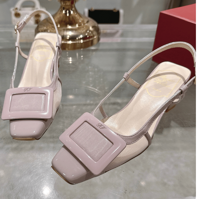 ROGER VIVIER Belle Vivier Slingback Pumps in mesh fabric ROGER VIVIER Belle Vivier Slingback Pumps in mesh fabric