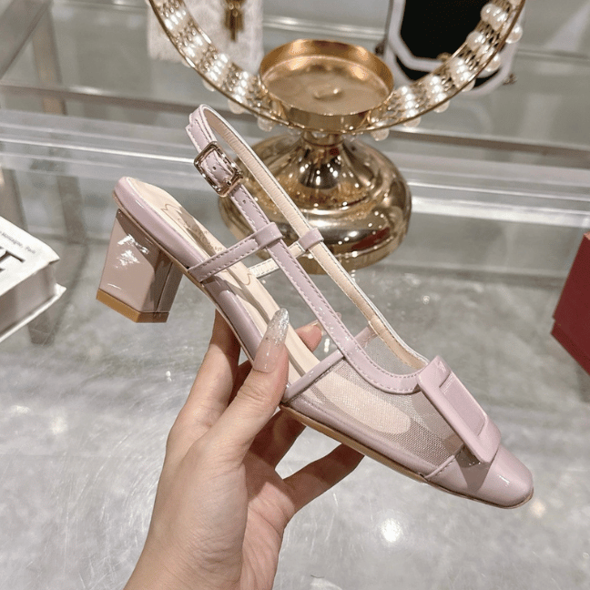 ROGER VIVIER Belle Vivier Slingback Pumps in mesh fabric ROGER VIVIER Belle Vivier Slingback Pumps in mesh fabric