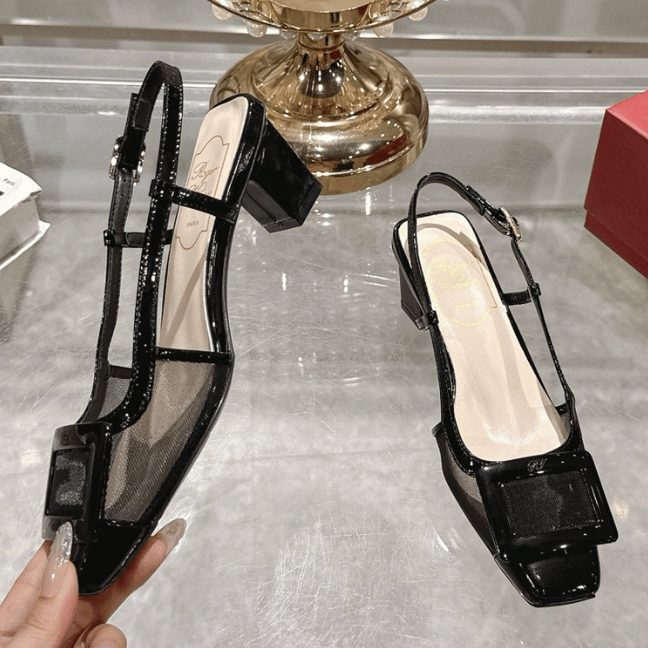 ROGER VIVIER Belle Vivier Slingback Pumps in mesh fabric ROGER VIVIER Belle Vivier Slingback Pumps in mesh fabric